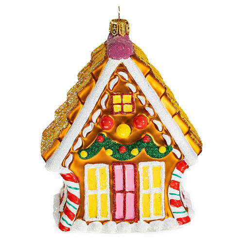 Gingerbread house, Christmas tree decoration in blown glass 6