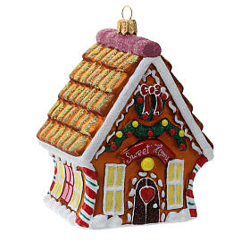 Maison en pain d'épices décoration verre soufflé Sapin Noël
