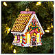 Gingerbread House blown glass Christmas tree ornament s2