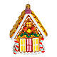 Gingerbread House blown glass Christmas tree ornament s6