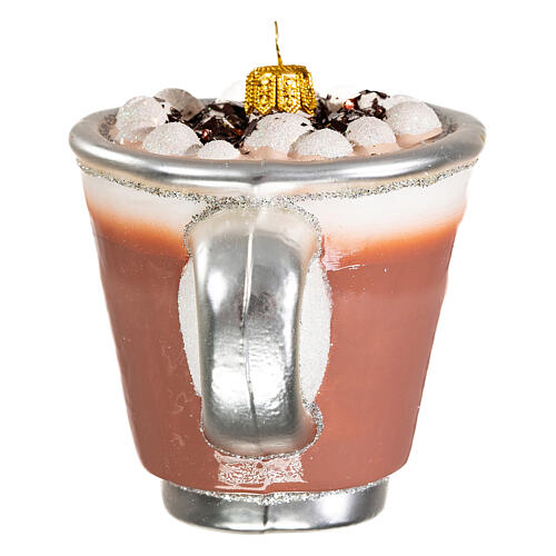 Tasse de chocolat chaud décoration verre soufflé Sapin Noël 4