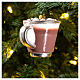 Chávena de chocolate quente adorno árvore Natal vidro soprado s2