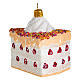 Part de gâteau d'anniversaire décoration verre soufflé Sapin Noël s3