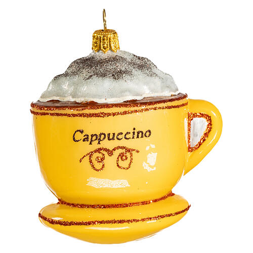 Cappuccino Cup blown glass Christmas tree decoration 6