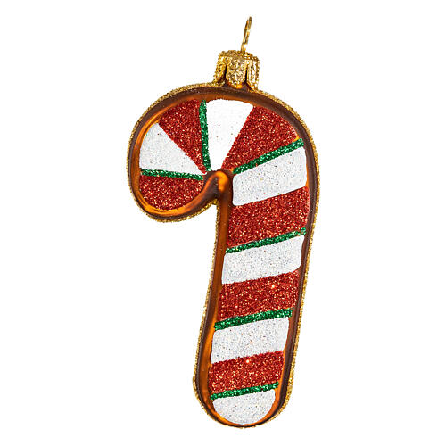 Candy cane glass blown Christmas tree decoration 1