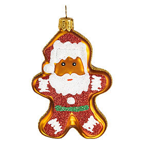 Père Noël en pain d'épices décoration verre soufflé Sapin Noël