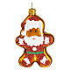 Gingerbread Santa Claus glass blown Christmas ornament s1