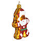 Gingerbread Santa Claus glass blown Christmas ornament s3