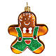 Gingerbread man, Christmas tree decoration in blown glass s1