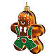 Gingerbread man, Christmas tree decoration in blown glass s3