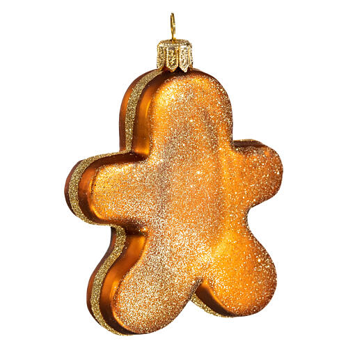 Bonhomme en pain d'épices décoration verre soufflé Sapin Noël 4