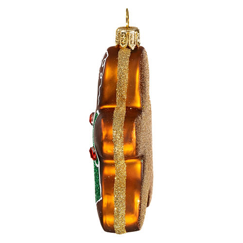 Boneco pão de mel adorno árvore Natal vidro soprado 5
