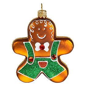 glass blown Gingerbread Man Christmas ornament