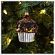Chocolate muffin, Christmas tree decoration in blown glass s2