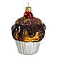 Chocolate muffin, Christmas tree decoration in blown glass s4