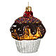 Muffin au chocolat décoration verre soufflé Sapin Noël s3