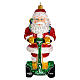 Santa Claus On a Segway blown glass Christmas ornament s1