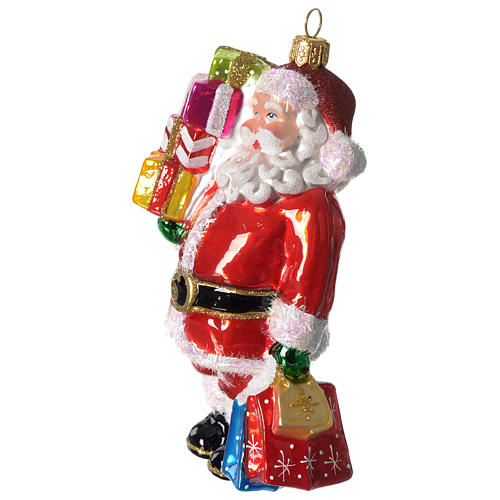 Père Noël et cadeaux décoration verre soufflé Sapin Noël 4