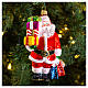 Pai Natal com presentes adorno para árvore Natal vidro soprado s2