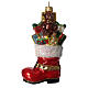 Santa's boot, Christmas tree decoration in blown glass s4