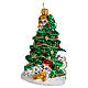 Weihnachtsbaum und Schneemännchen, Weihnachtsbaumschmuck aus mundgeblasenem Glas s1