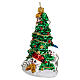 Árvore de Natal e bonecos de neve adorno para árvore Natal vidro soprado s3