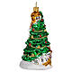 Árvore de Natal e bonecos de neve adorno para árvore Natal vidro soprado s4