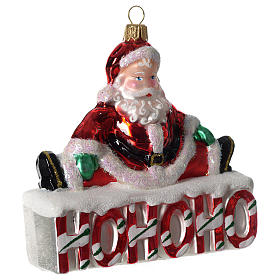 Blown glass ornaments: Santa HOHOHO, Christmas tree decoration in blown glass