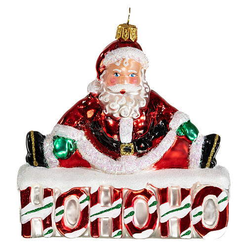 HOHOHO Papá Noel adorno vidrio soplado Árbol Navidad 1