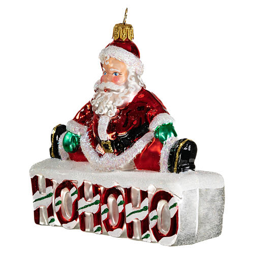 HOHOHO Papá Noel adorno vidrio soplado Árbol Navidad 3