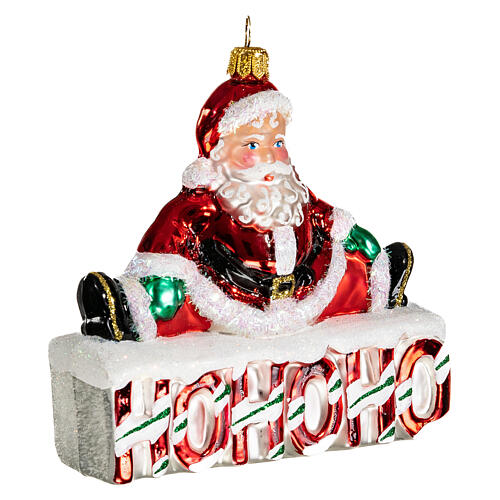 HOHOHO Papá Noel adorno vidrio soplado Árbol Navidad 4