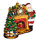 Pai Natal lareira adorno para árvore Natal vidro soprado s4