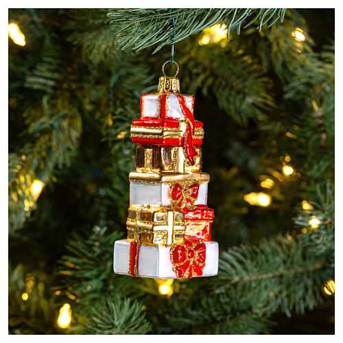 Presentes de Natal adorno para árvore Natal vidro soprado 2