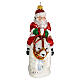 Santa Claus and polar bear, Christmas tree decoration in blown glass s5
