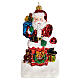 Santa Claus and chimney, Christmas tree decoration in blown glass s1
