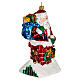 Santa Claus and chimney, Christmas tree decoration in blown glass s4