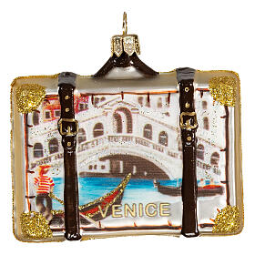 Reisekoffer Venedig, Weihnachtsbaumschmuck aus mundgeblasenem Glas