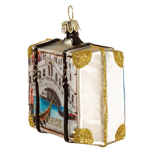 Venice suitcase, Christmas tree decoration in blown glass 3