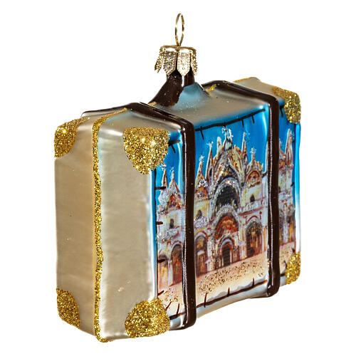 Venice suitcase, Christmas tree decoration in blown glass 4