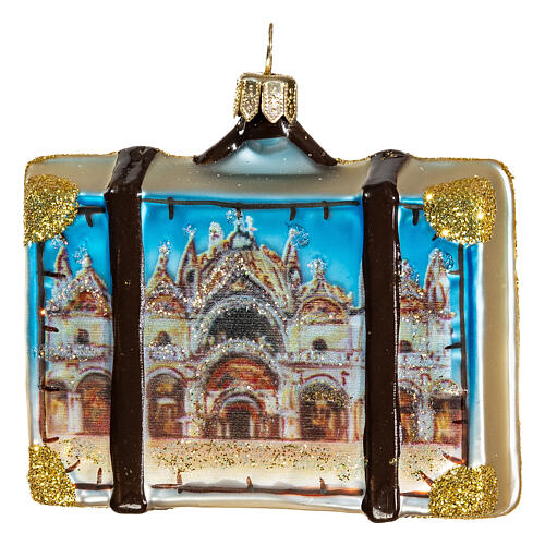 Venice suitcase, Christmas tree decoration in blown glass 5