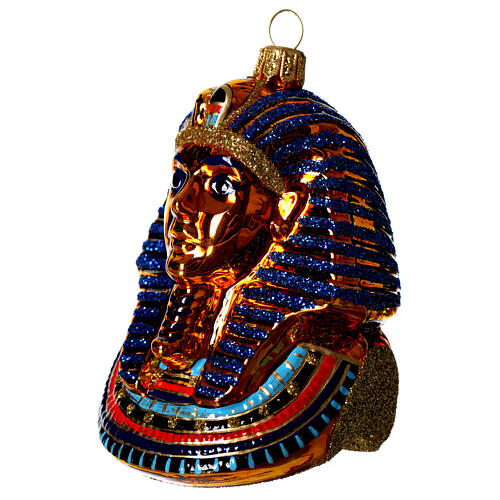 Maschera di Tutankhamon addobbo vetro soffiato Albero Natale 3