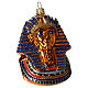 Tutankhamun mask Christmas tree blown glass ornament s1