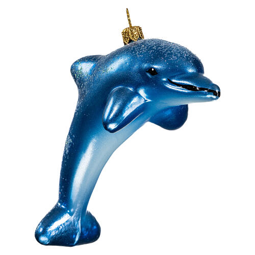 Delfin, Weihnachtsbaumschmuck aus mundgeblasenem Glas 4