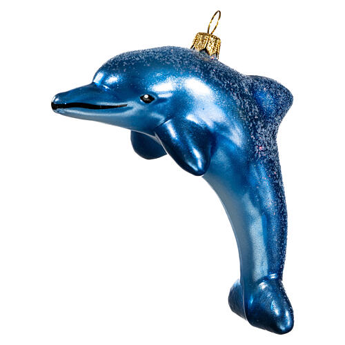 Blown Glass Dolphin Christmas ornament 3