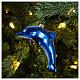 Blown Glass Dolphin Christmas ornament s2