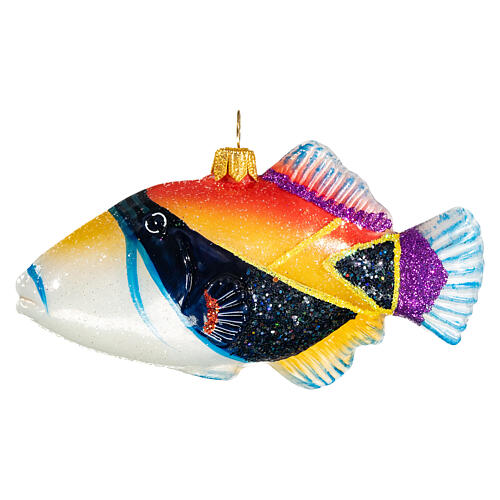 Triggerfish, Christmas tree decoration in blown glass 1