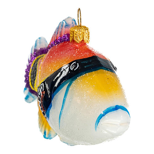 Peixe-porco adorno vidro soprado para árvore Natal 4