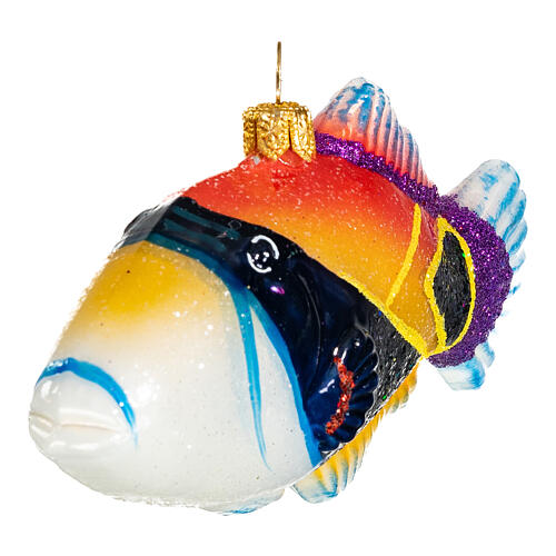 Triggerfish Christmas decoration blown glass 3