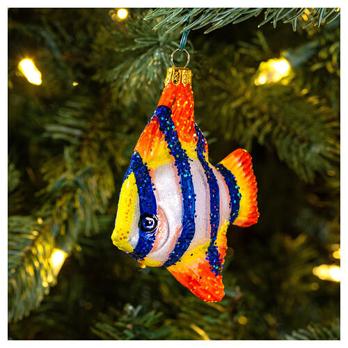 Angelfish Christmas ornament blown glass 2
