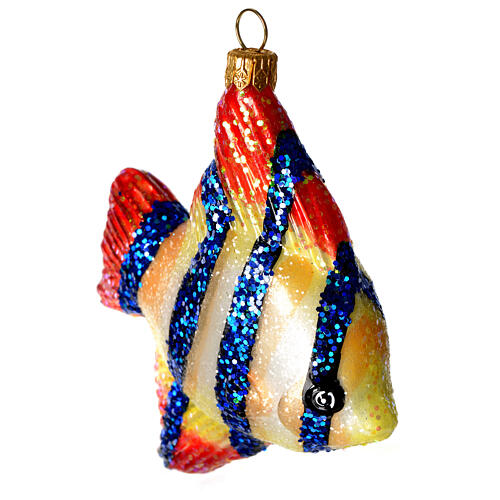 Angelfish Christmas ornament blown glass 3